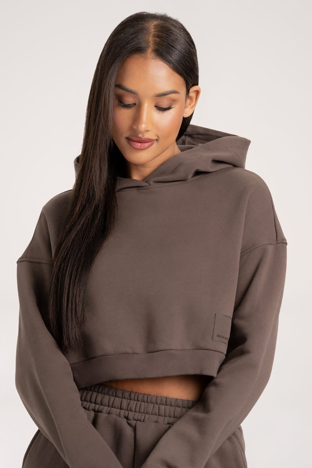 Crop hoodie chocolate