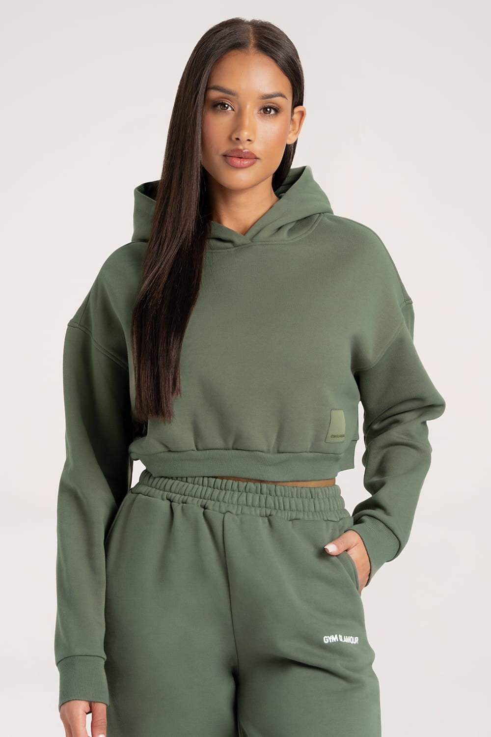 Crop hoodie Green Smoke
