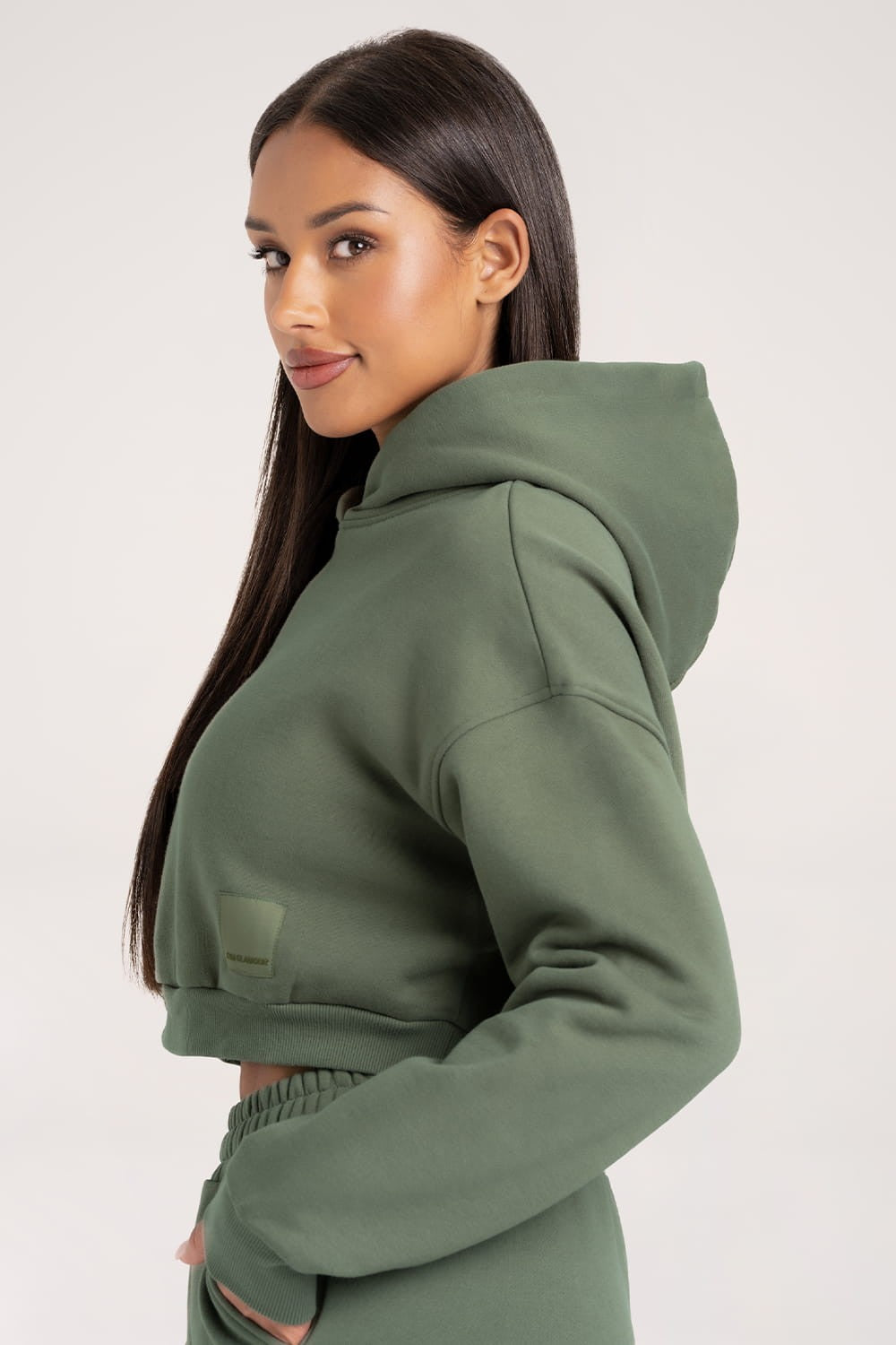 Crop hoodie Green Smoke