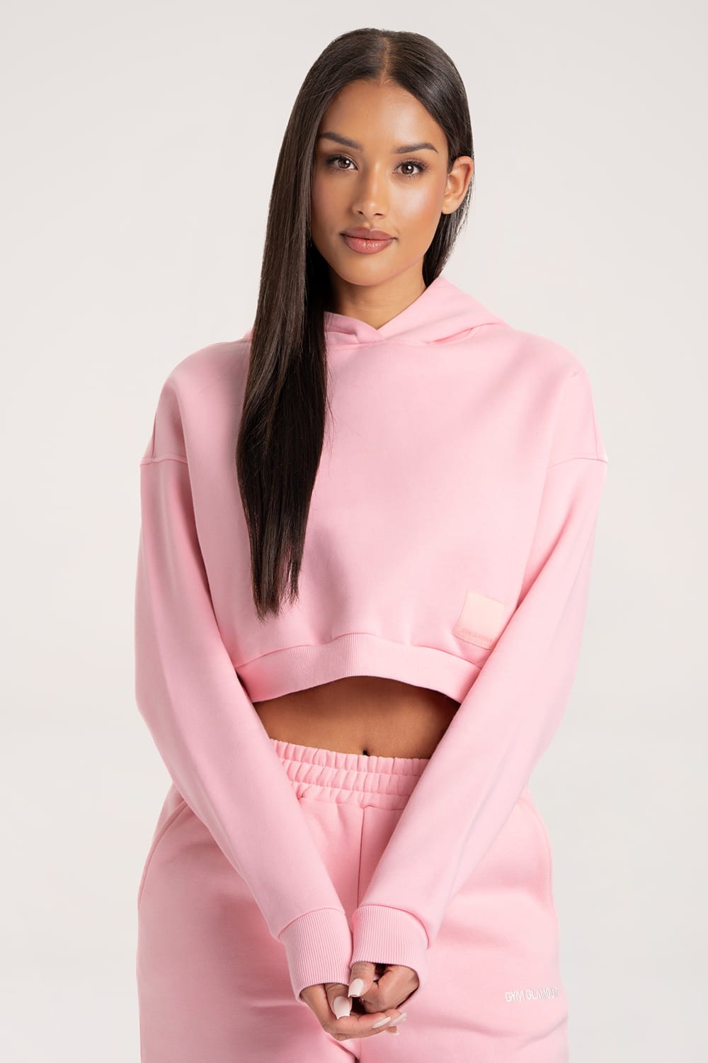 Crop hoodie Bubble Gum