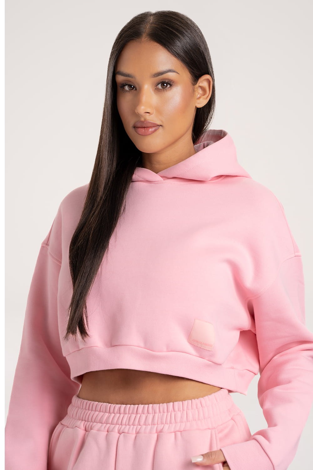 Crop hoodie Bubble Gum