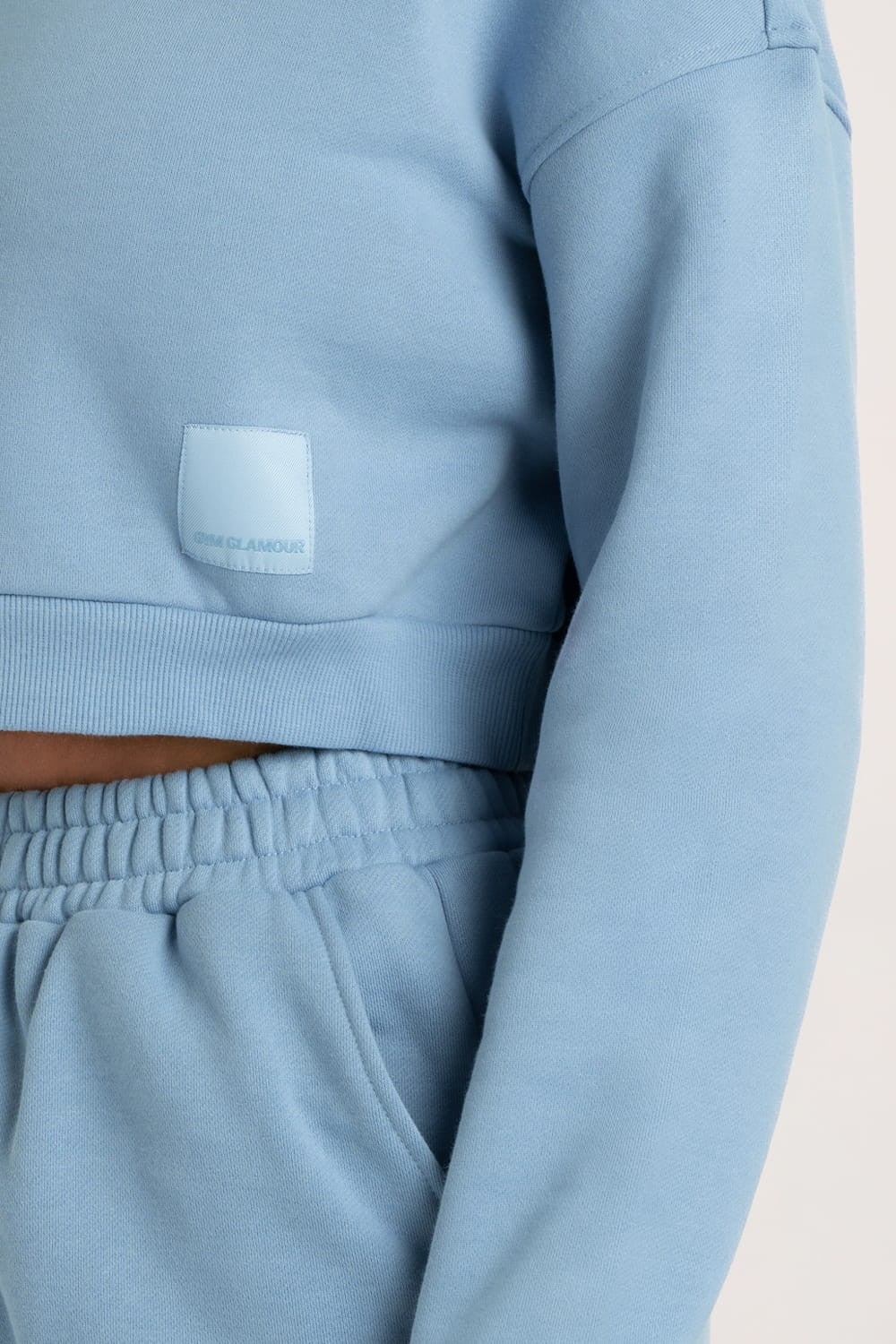 Hoodie Crop Sky Blue