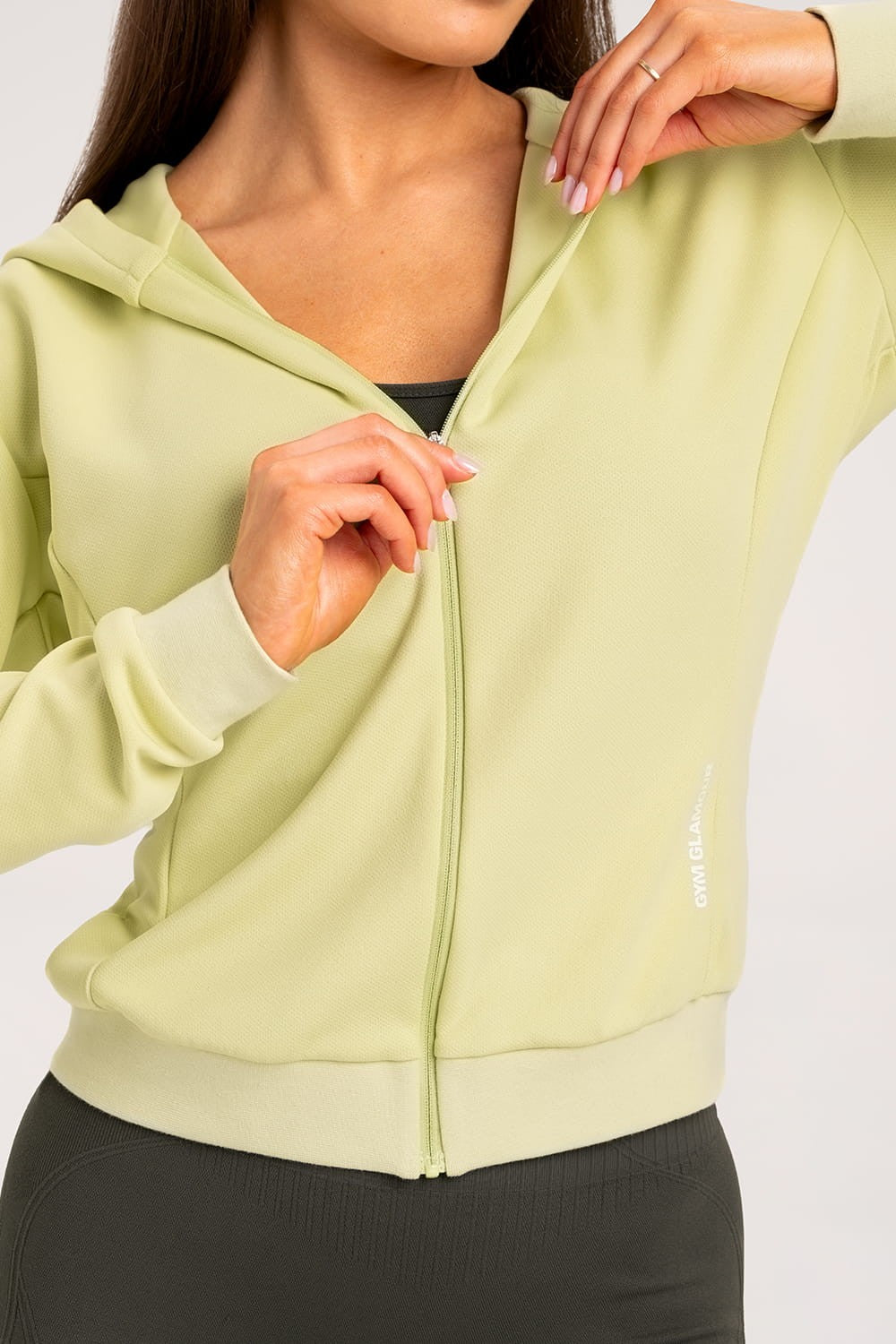 Hoodie na zatvarač wild lime