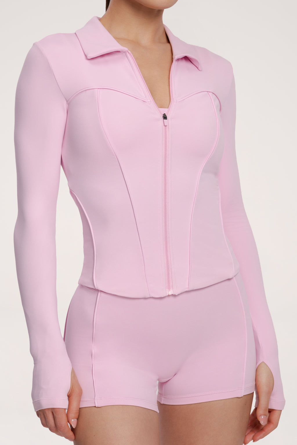 Zip majica pilates era pink
