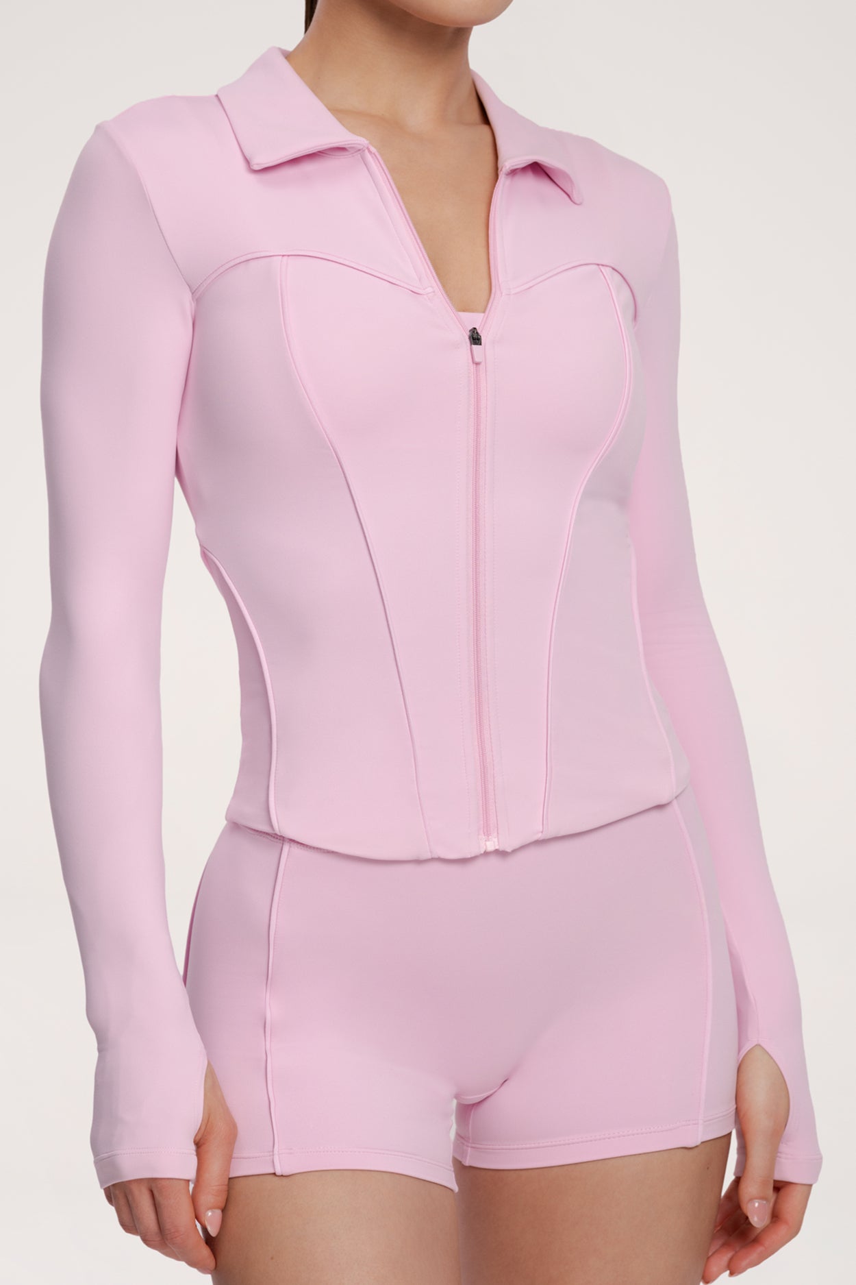 Zip majica pilates era pink