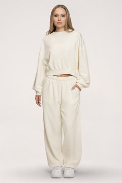 Trenirka s manžetom Easy off white