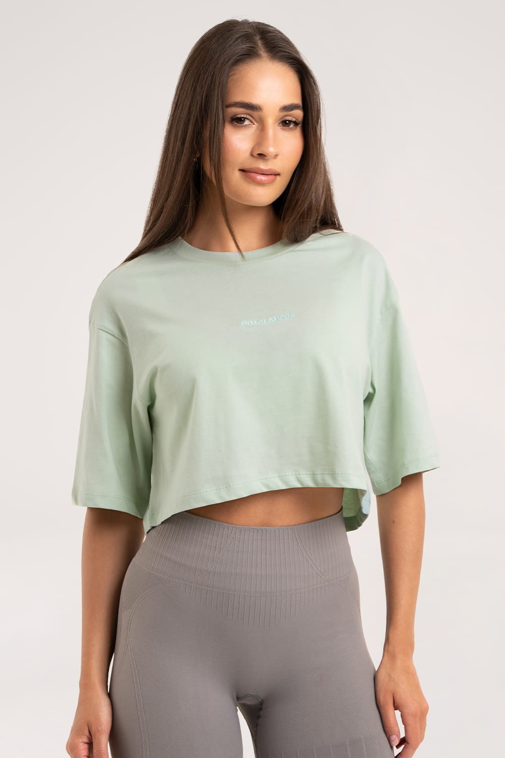 Crop majica light green