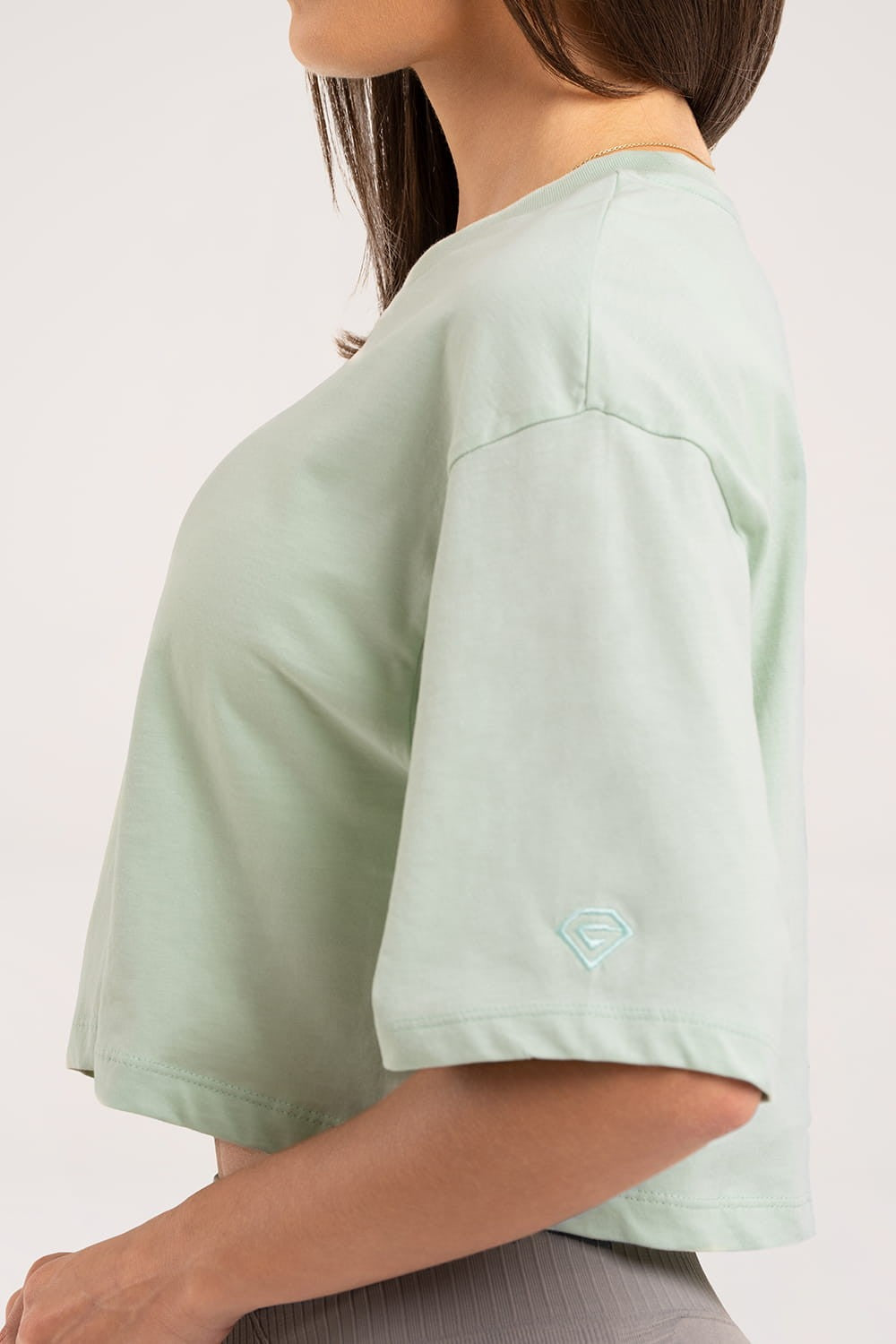 Crop majica light green