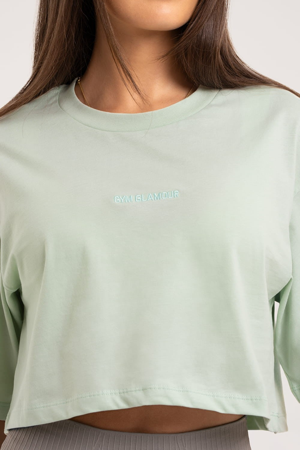 Crop majica light green
