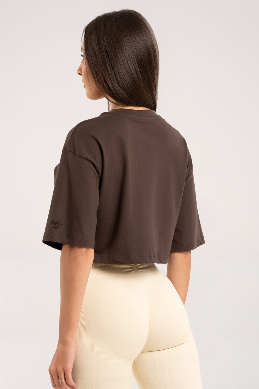 Crop majica chocolate