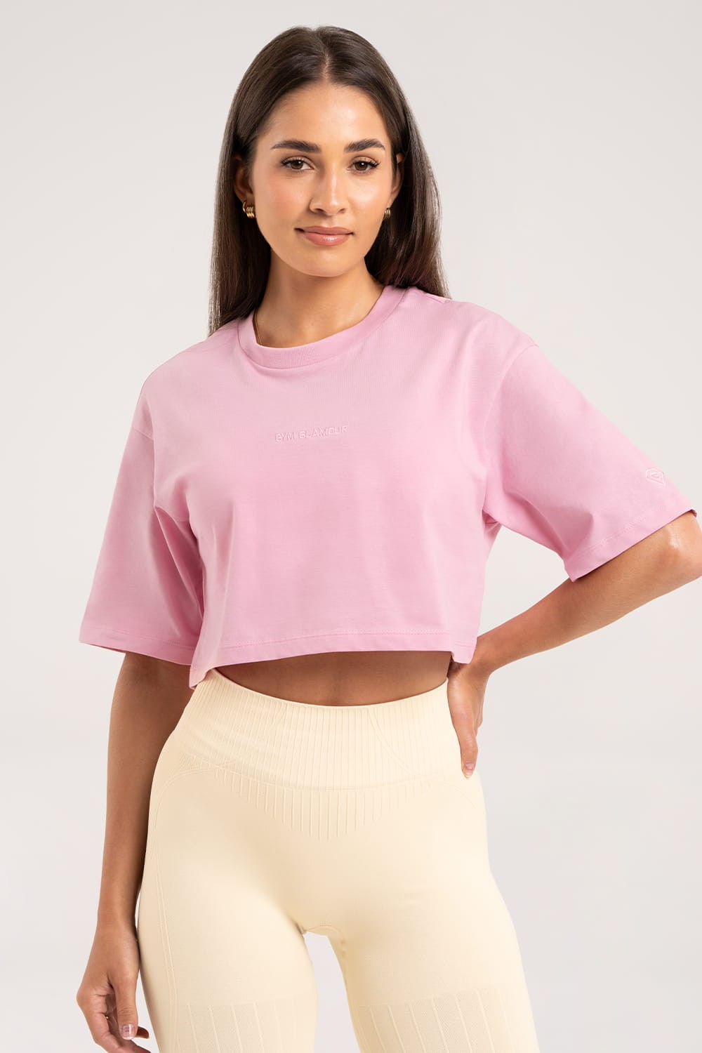 Crop majica light pink