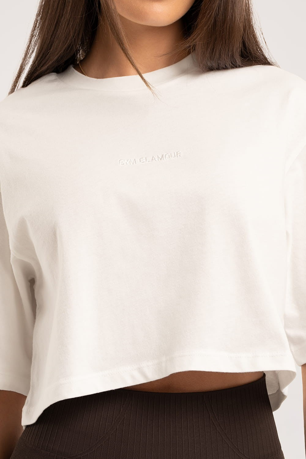 Crop majica off white