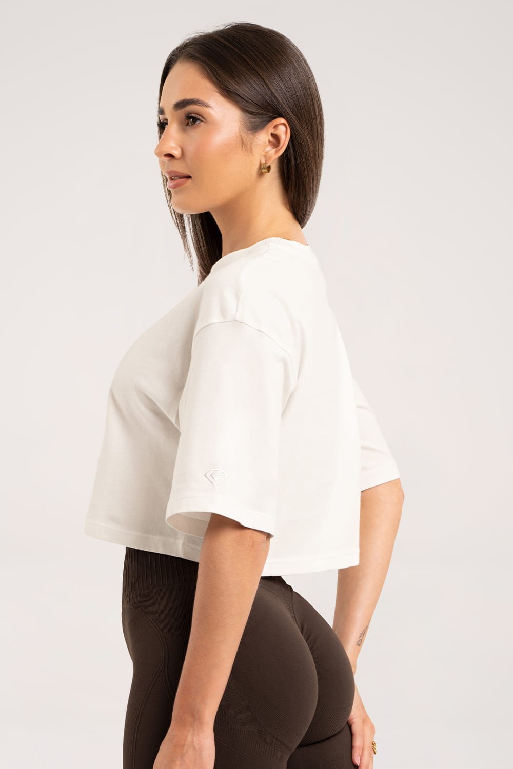 Crop majica off white