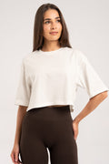 Crop majica off white