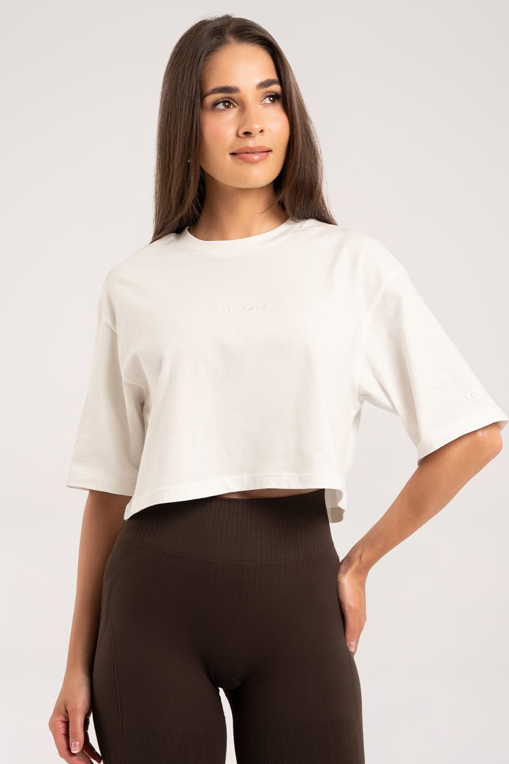 Crop majica off white