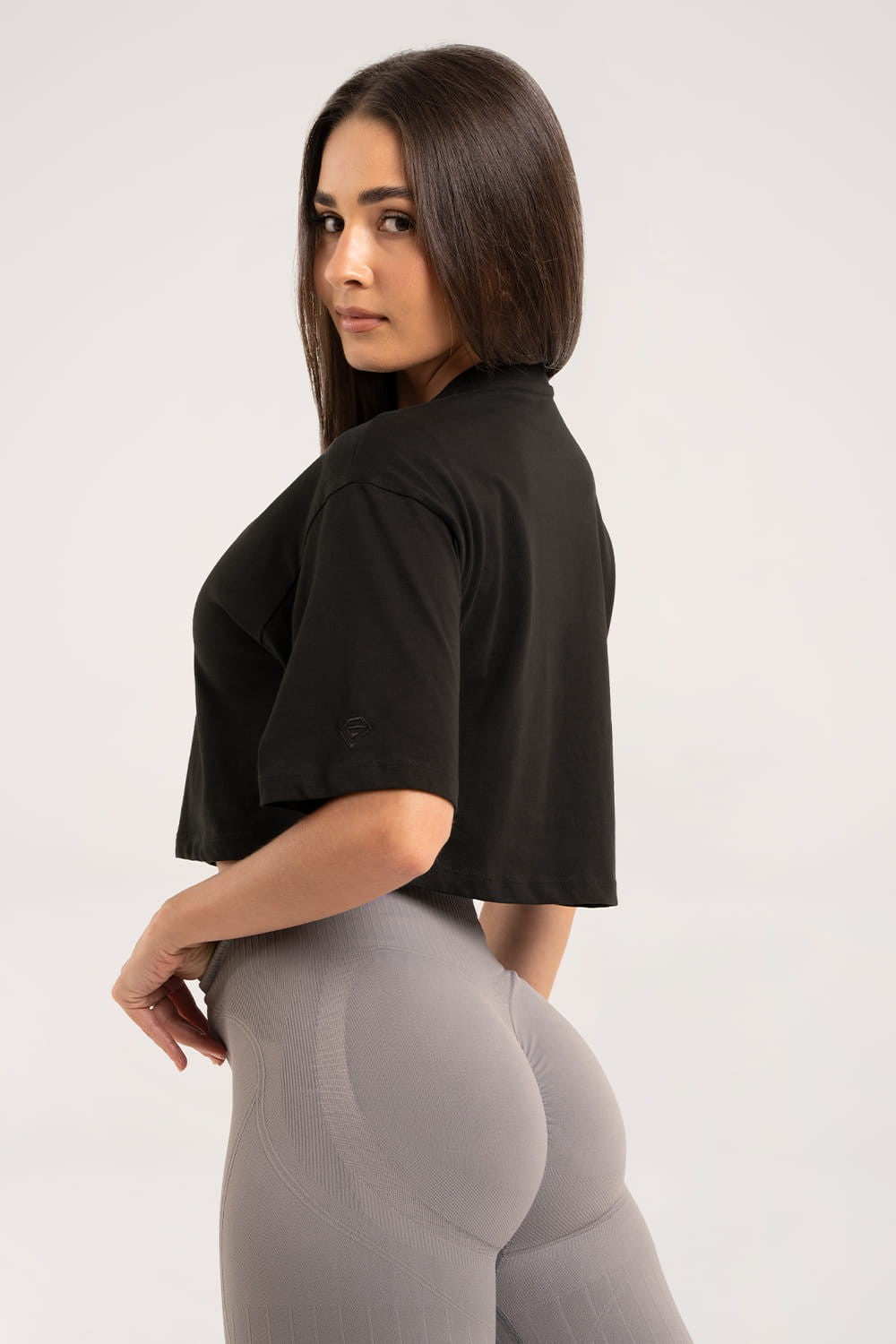 Crop majica black
