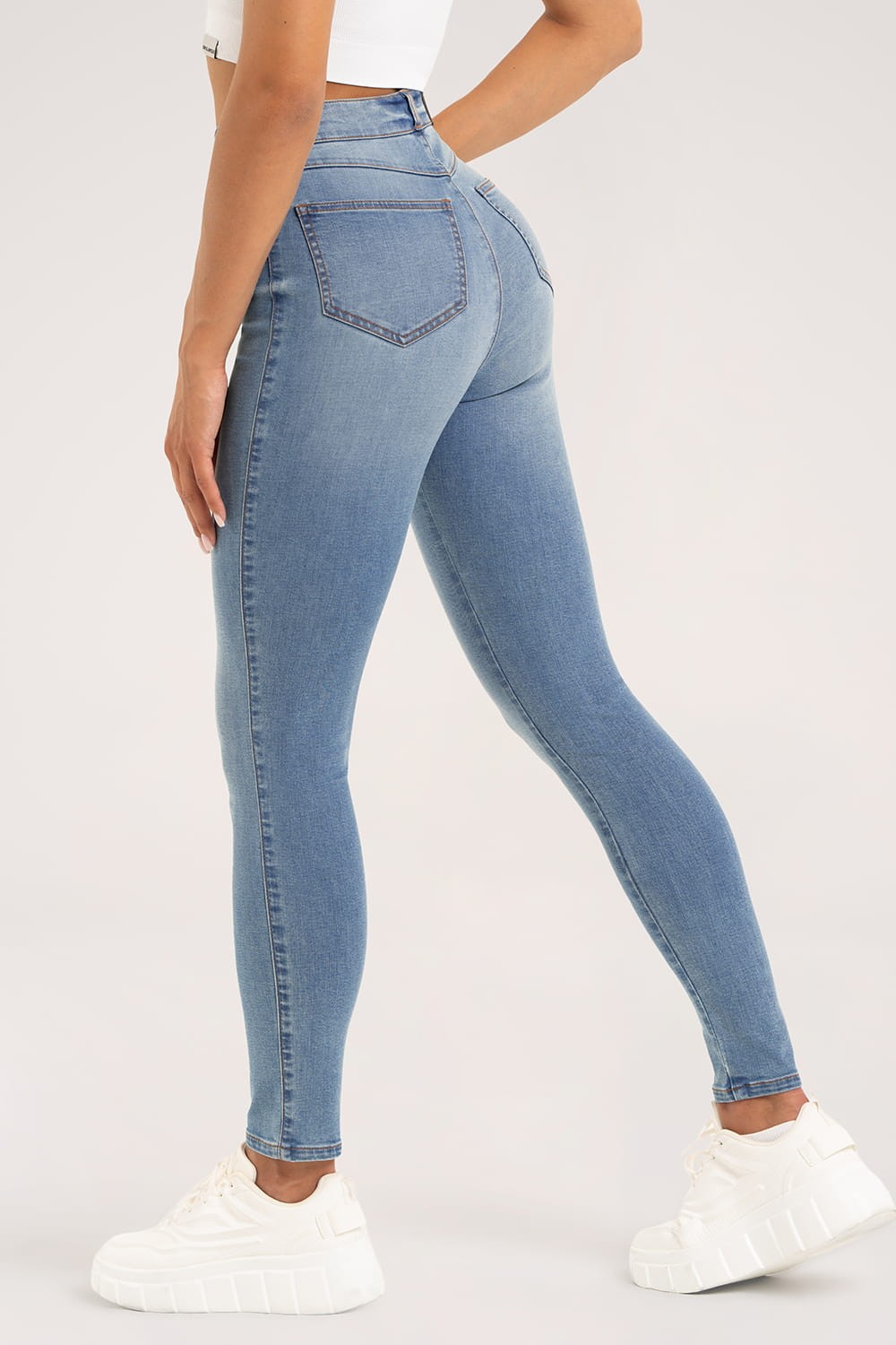 Skinny traperice light blue