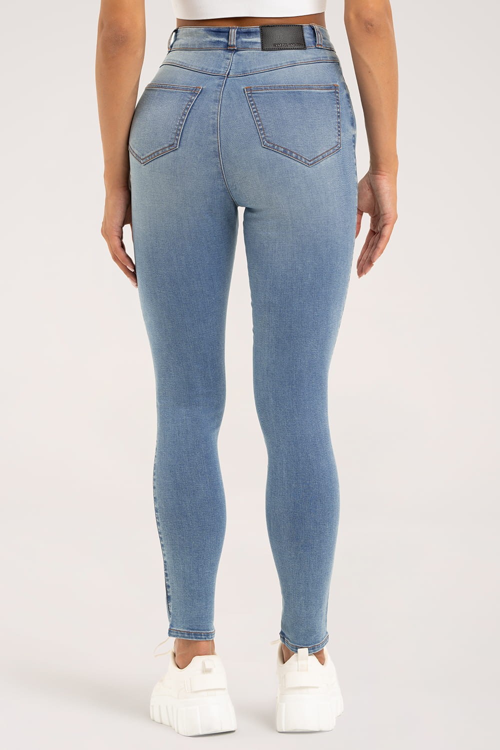 Skinny traperice light blue