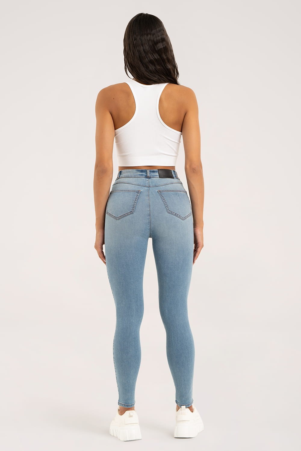 Skinny traperice light blue