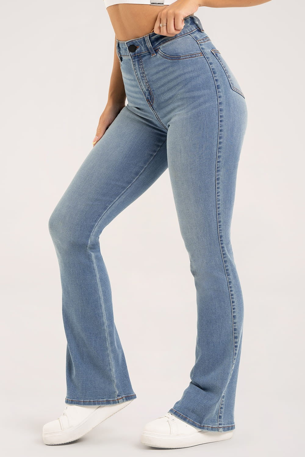 Zvonolike traperice light blue