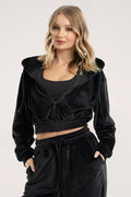 Hoodica na zip velour black
