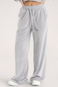 Hlače trenirke velour light grey