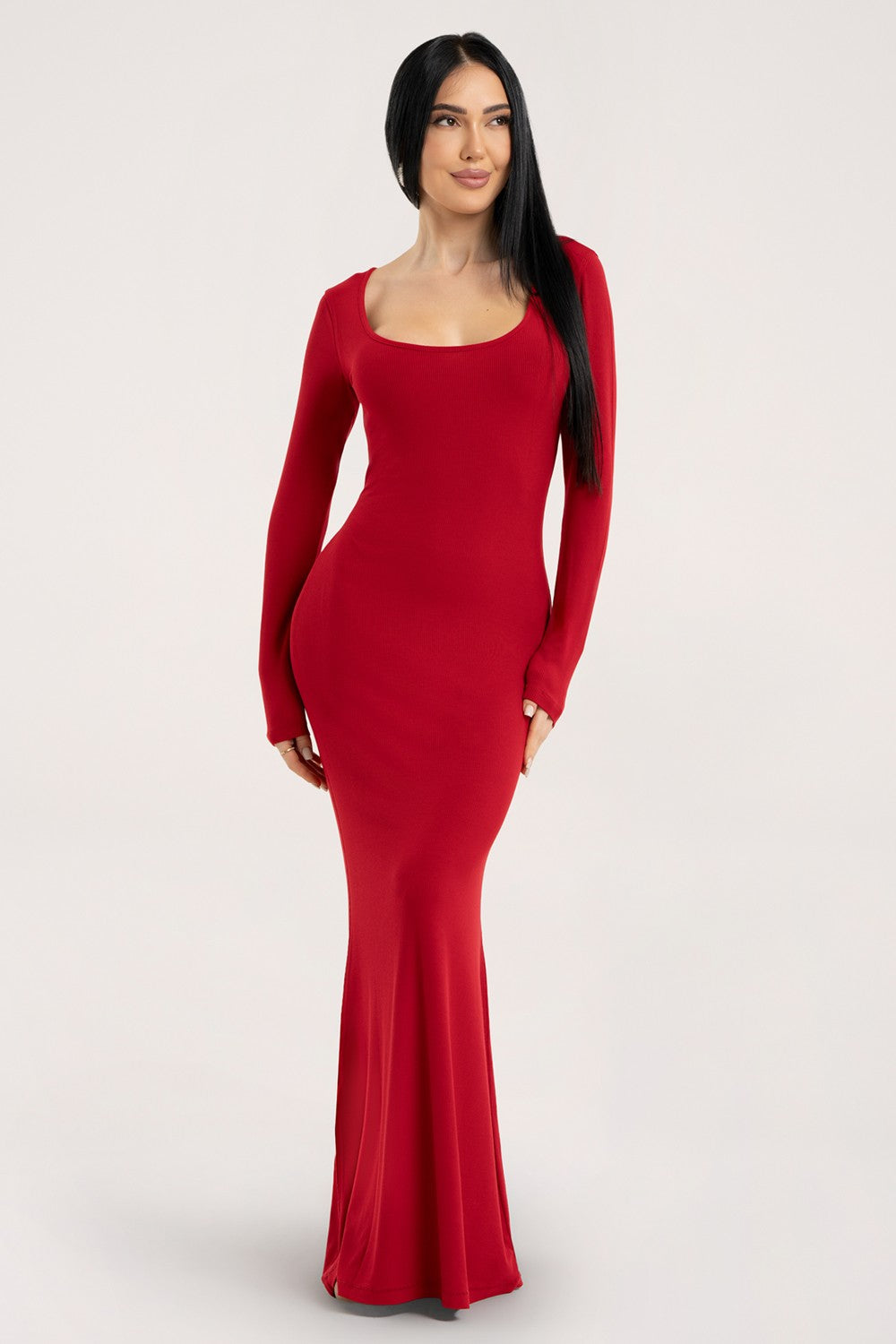 Flexi maxi haljina s dugim rukavima red