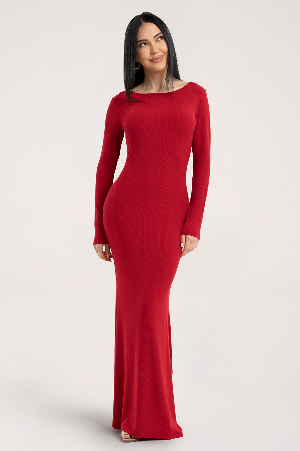 Flexi maxi haljina s dugim rukavima red