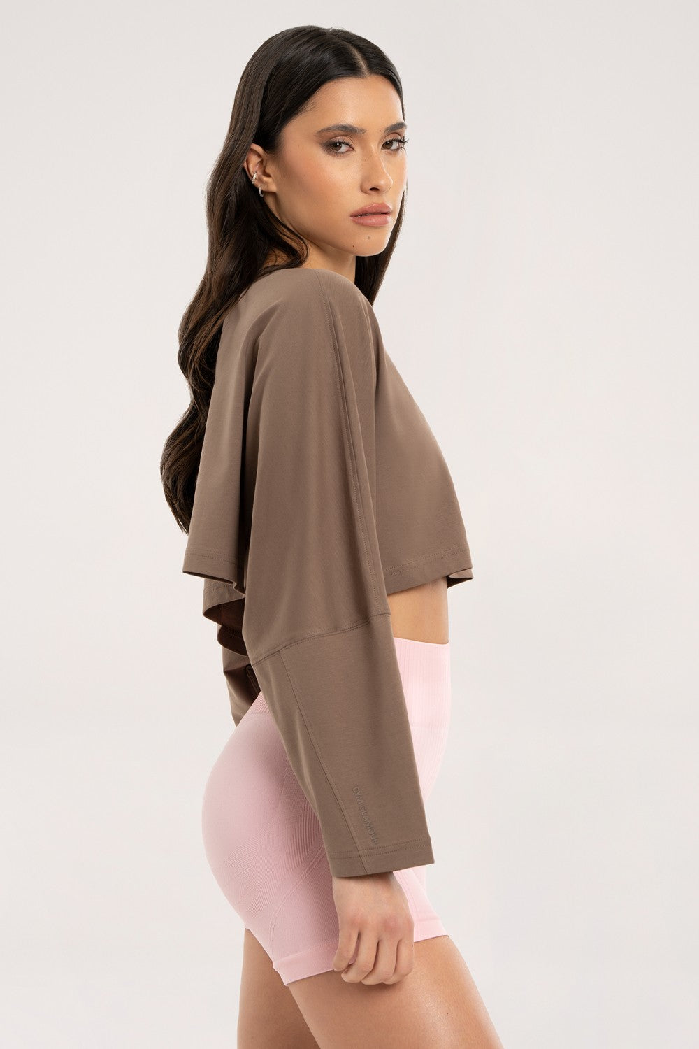 Longsleeve crop milk chocolate