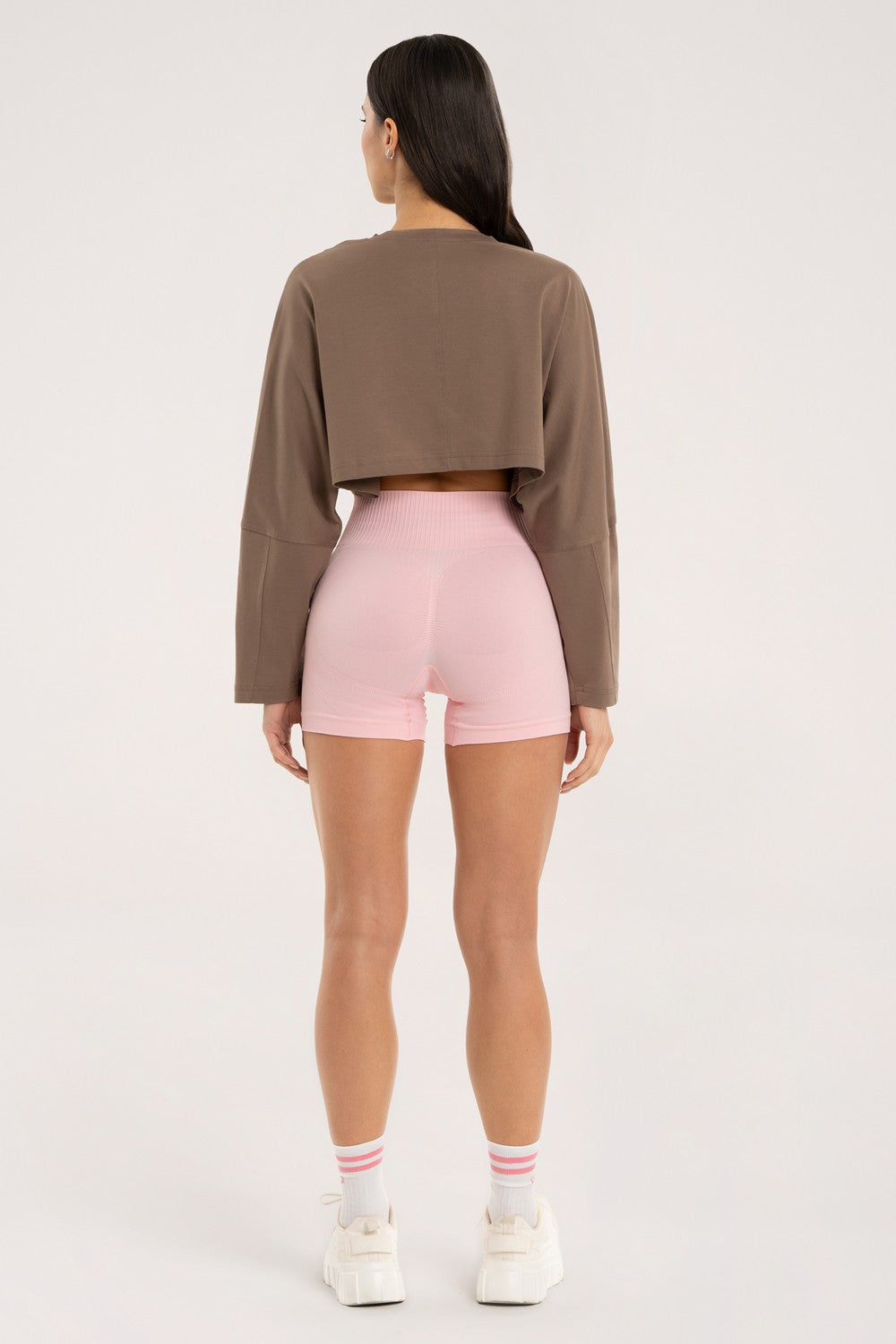 Longsleeve crop milk chocolate