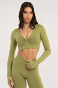 Longsleeve s otvorenim leđima matcha