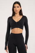 Crni longsleeve s otvorenim leđima