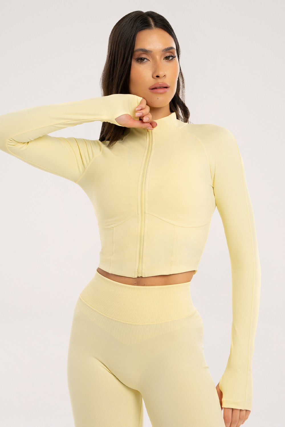 Zip majica "korset" butter yellow