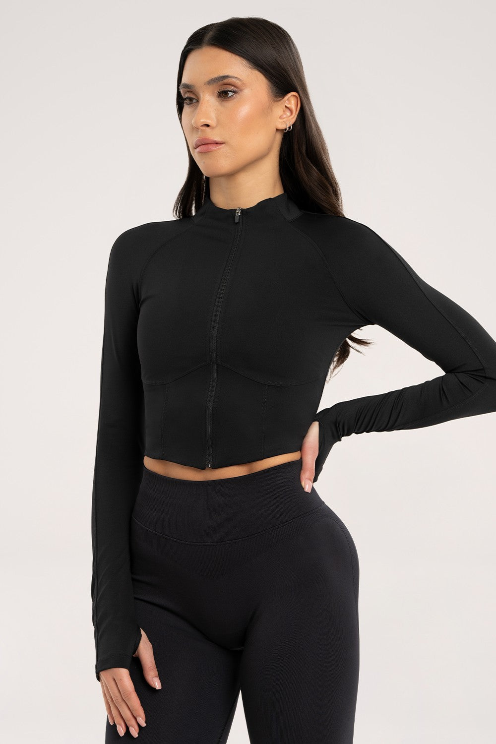 Duksa na zip "korzet" black