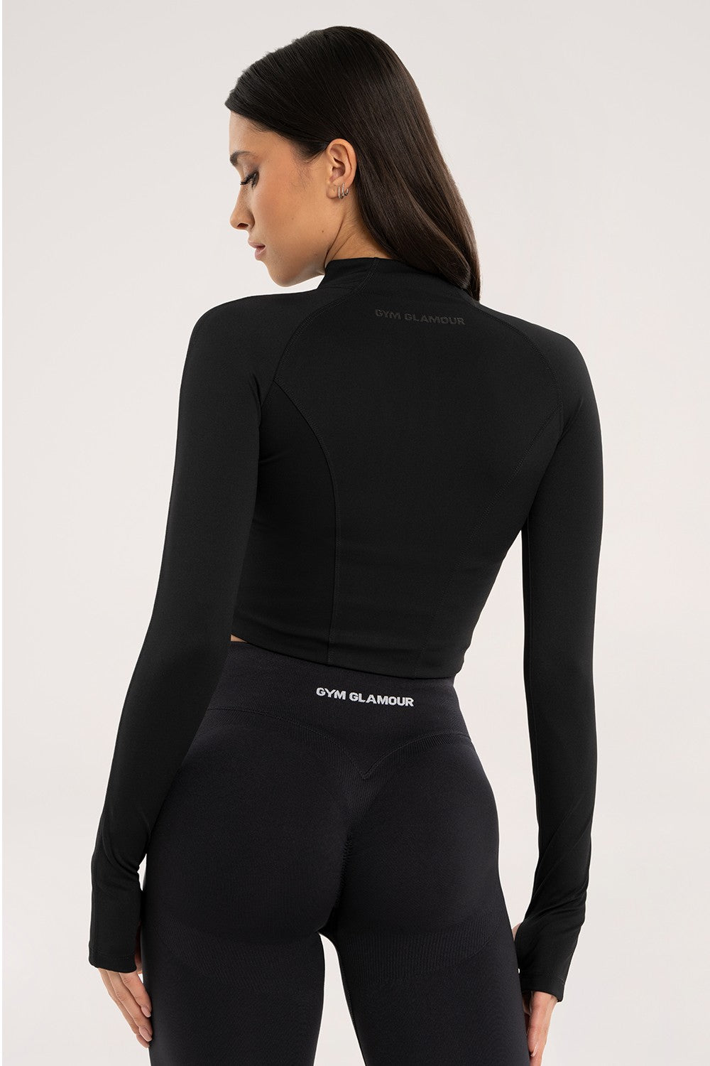 Majica na zip "korzet" black