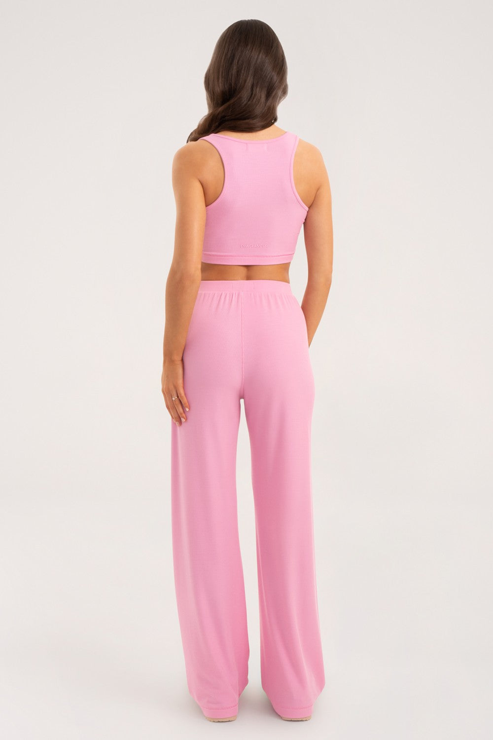 Široke casual hlače light pink