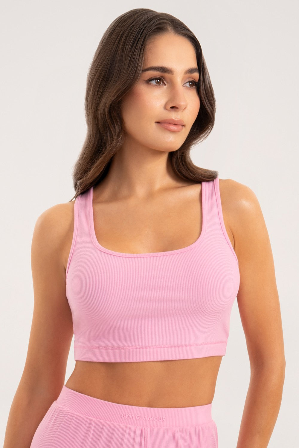 Crop top casual light pink