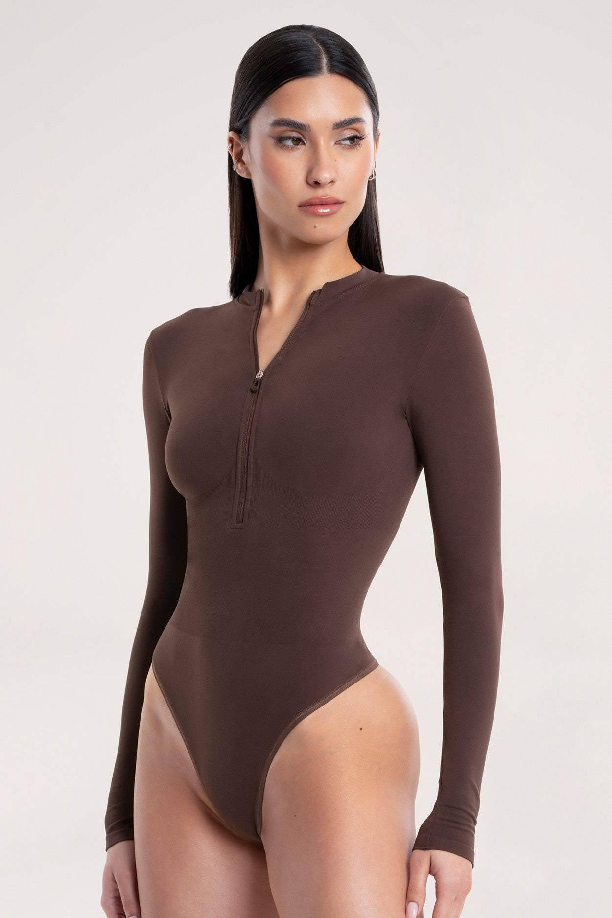 Body s dugim rukavima touch chocolate