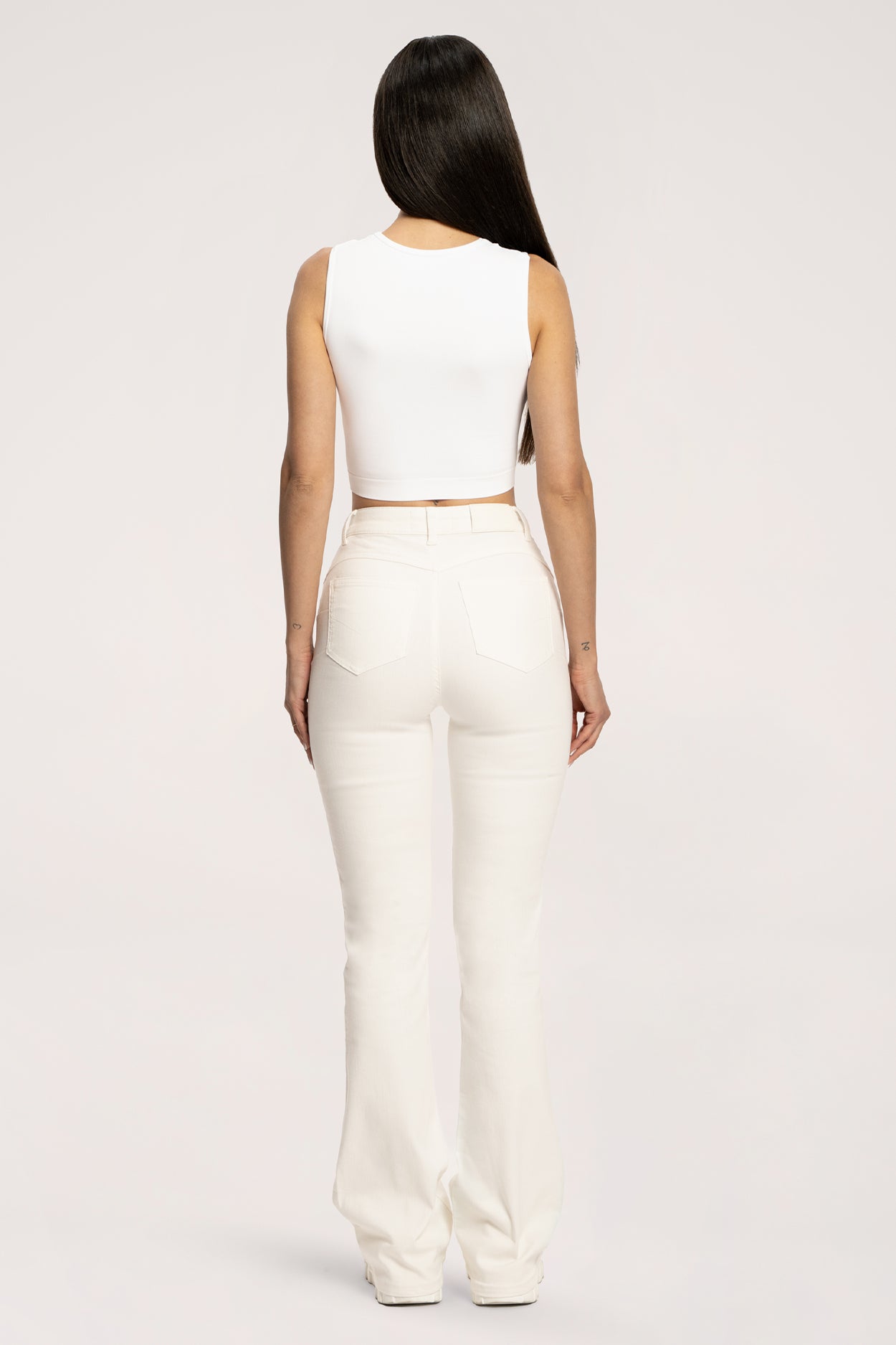 Traperice long zvonaste perfect slim off white