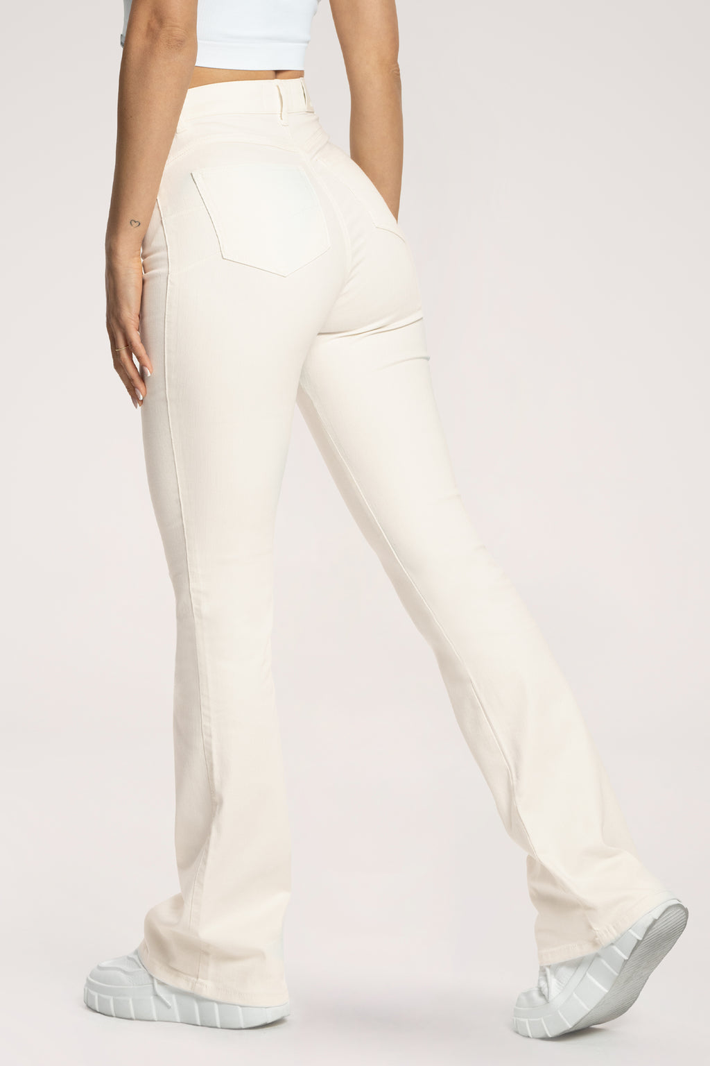 Traperice long zvoncare perfect slim off white